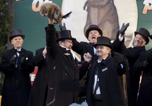 Groundhog Phil “predicts” six more weeks of winter in the United States