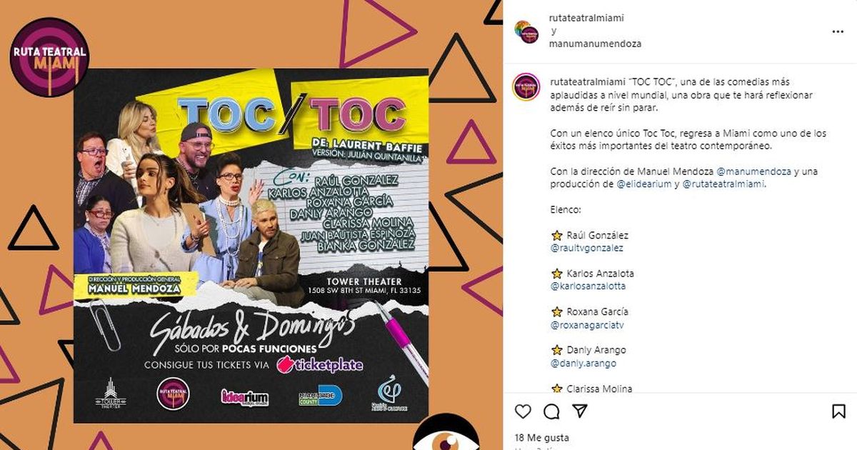 The theatrical comedy "Toc Toc" returns to Little Havana