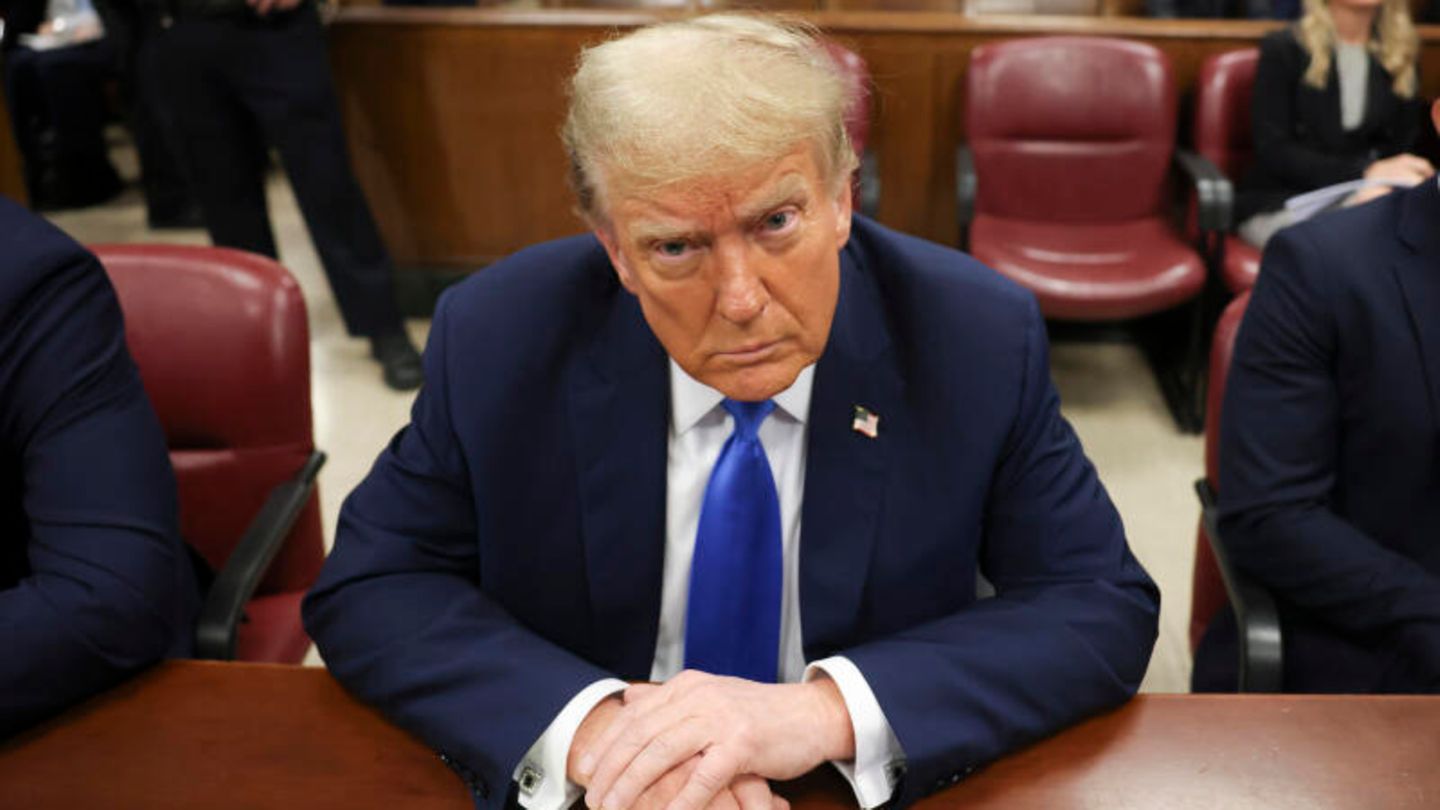 Donald Trump am Montag im Gerichtssaal in New York