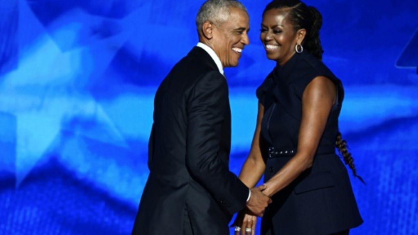 Barack und Michelle Obama beim Parteitag der Demokraten
