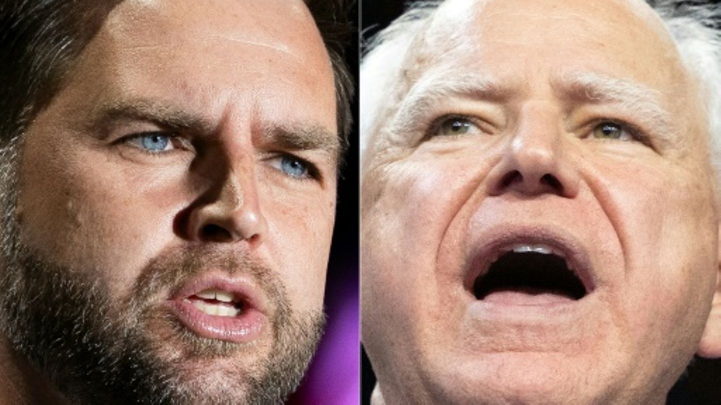 Die Kontrahenten J.D. Vance (links) und Tim Walz
