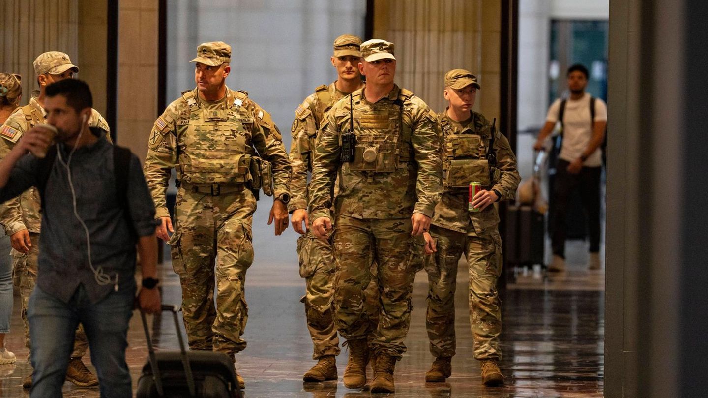 Soldaten der Nationalgarde auf Patrouille in Washington