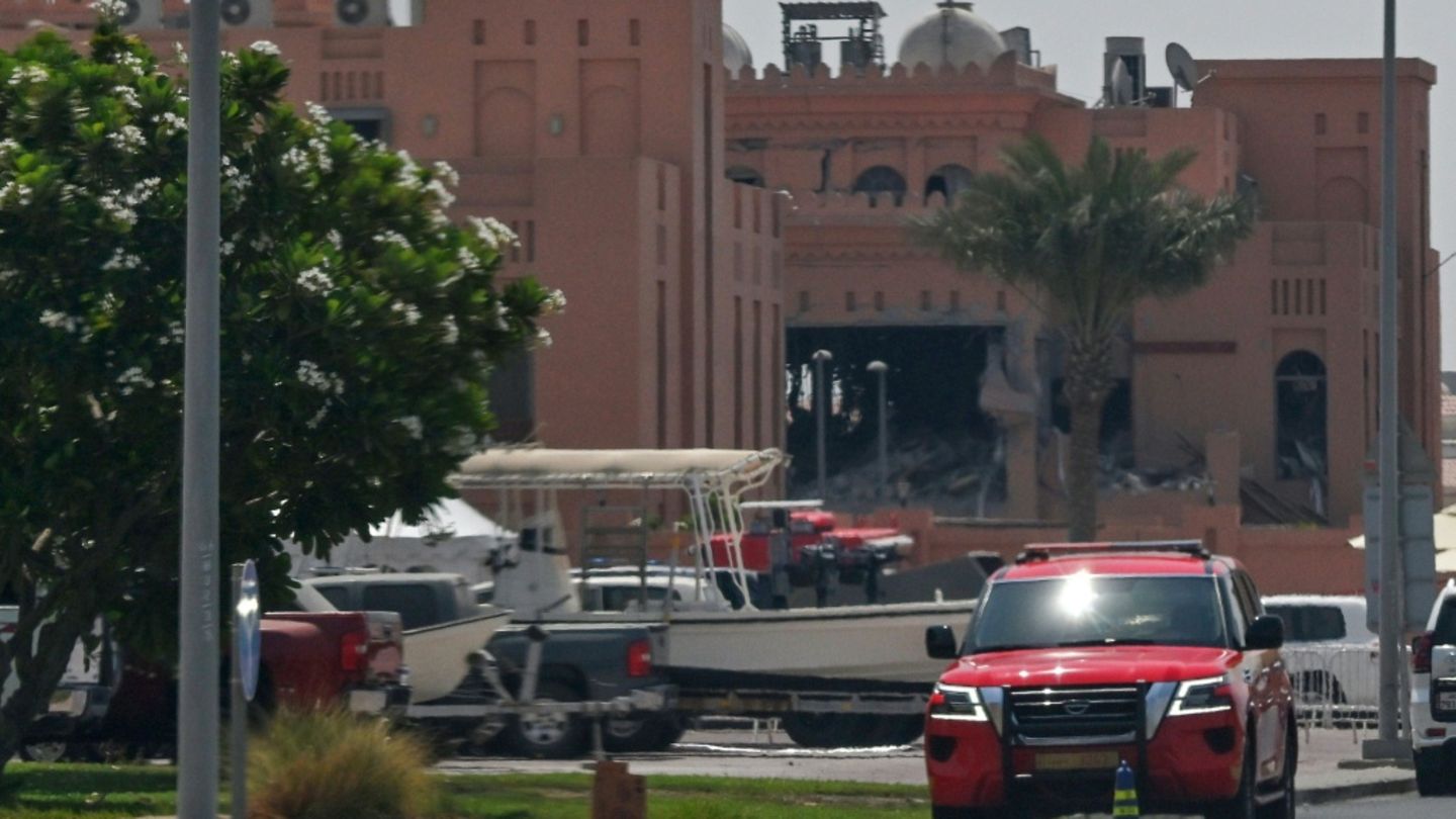 Das beschädigte Gebäude in Doha