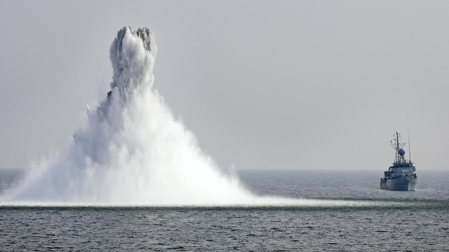 Die Sprengung einer Seemine