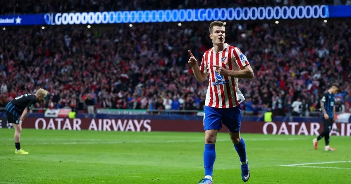 Atlético de Madrid crushes Bruges with a hat trick from Sorloth and advances to the Champions League round of 16