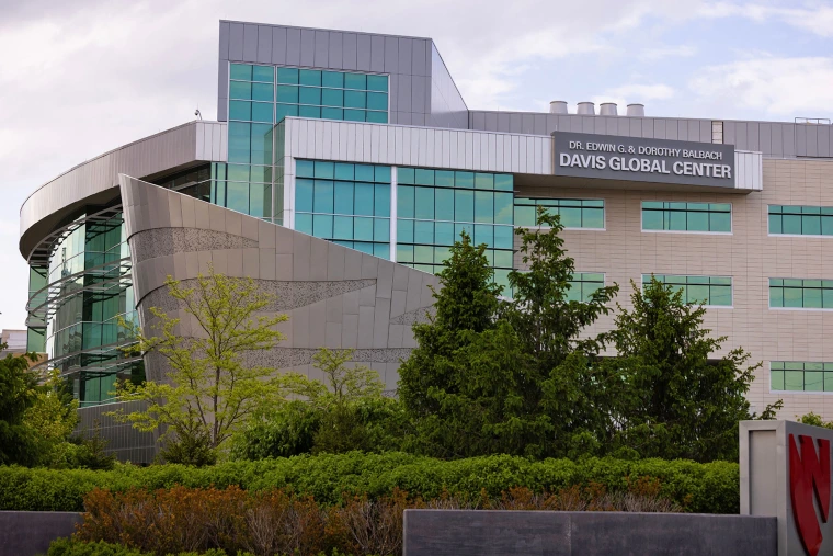 Nebraska Medicine's Davis Global Center in Omaha, Neb. where American passengers from the hantavirus-stricken cruise ship will quarantine.