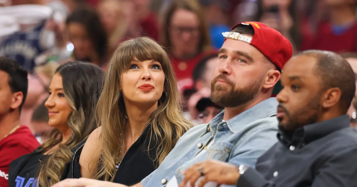 Taylor Swift and Travis Kelce steal cameras during NBA game in Cleveland
