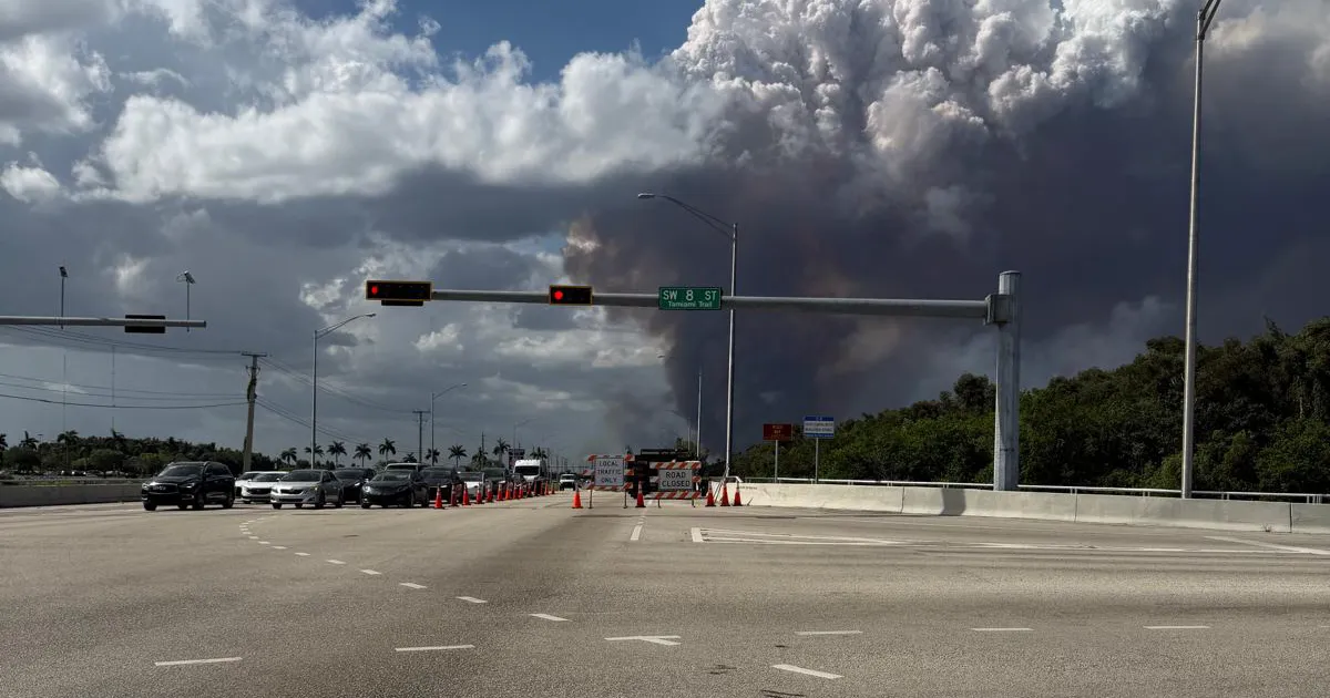 Krome Avenue closed due to raging wildfire in west Miami-Dade