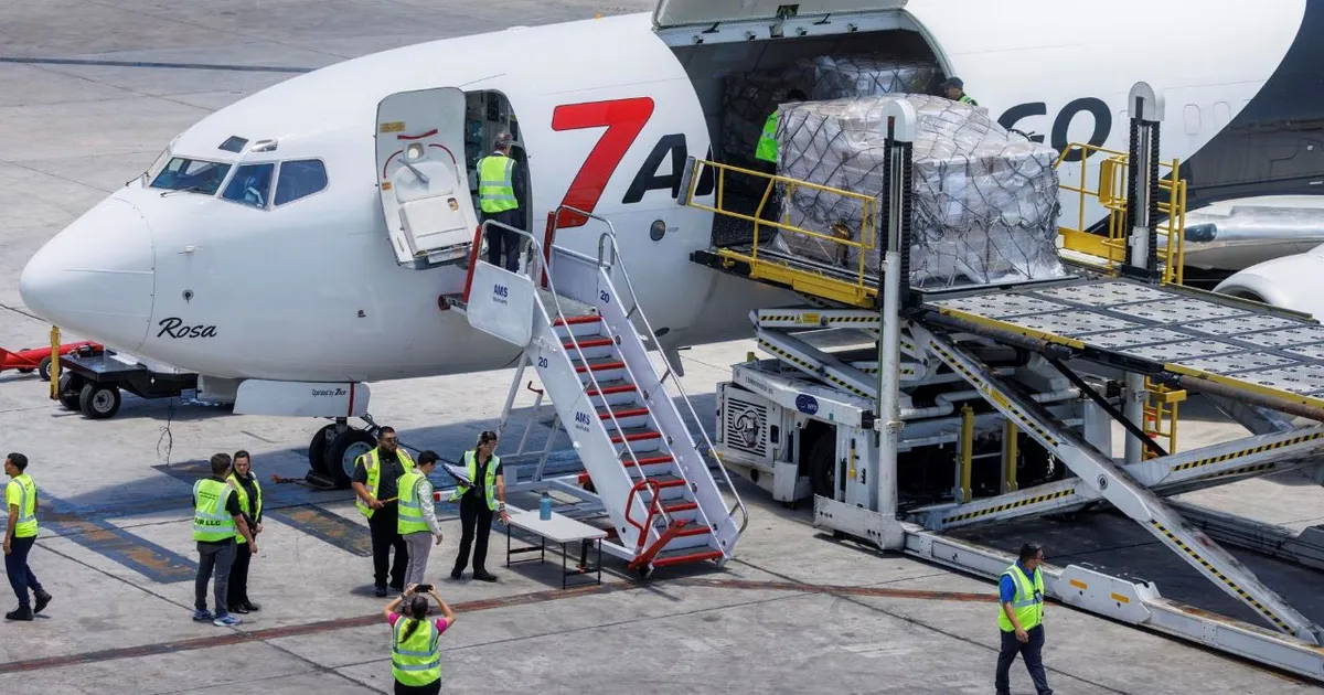 The United States activates the first humanitarian aid airlift to Cuba