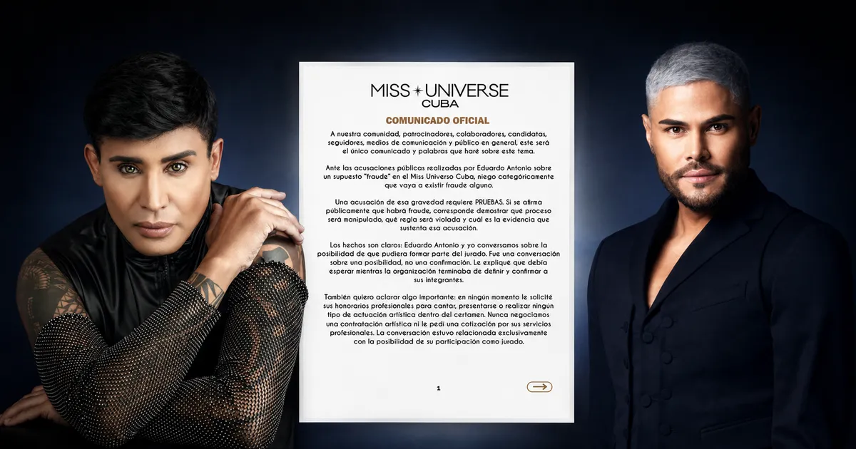 Dispute between Eduardo Antonio and Prince Julio César shakes Miss Universe Cuba 2026