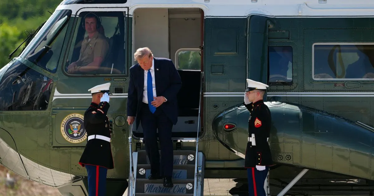 The presidential helicopter carrying Trump flew near a commercial airliner in Washington