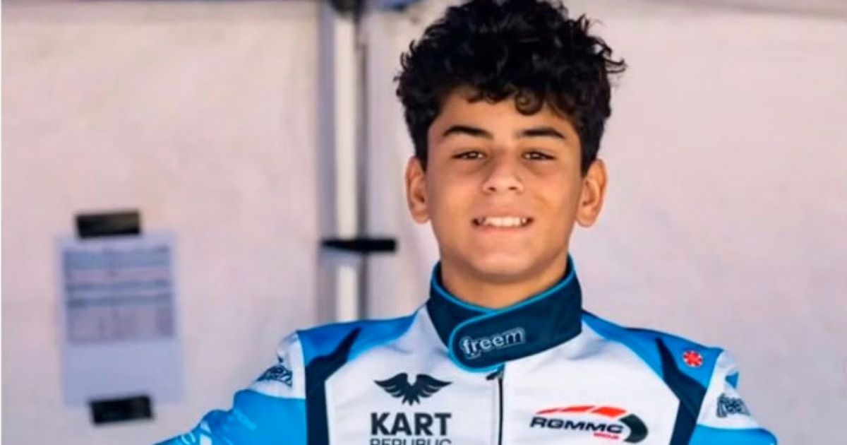 Venezuelan driver Alessandro González reaches the podium in the OK-N Junior international Karting final