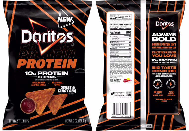 This is what the packaging of Doritos with protein looks like, a product launched on the market in February 2026.