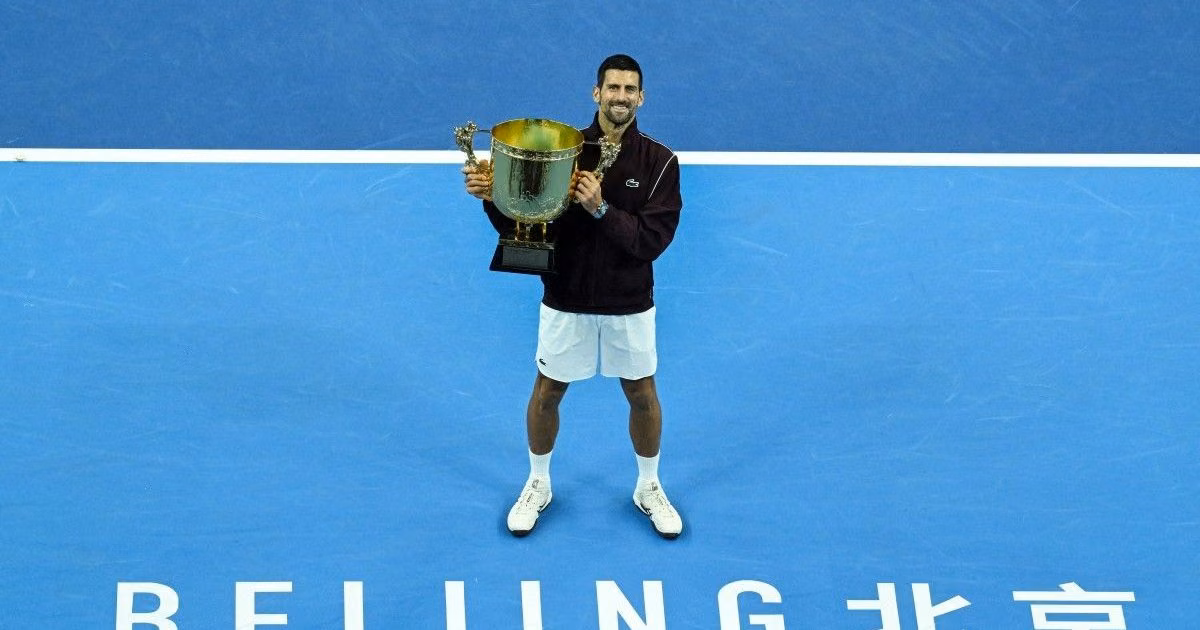Djokovic wins his 102nd title in Beijing at the age of 39